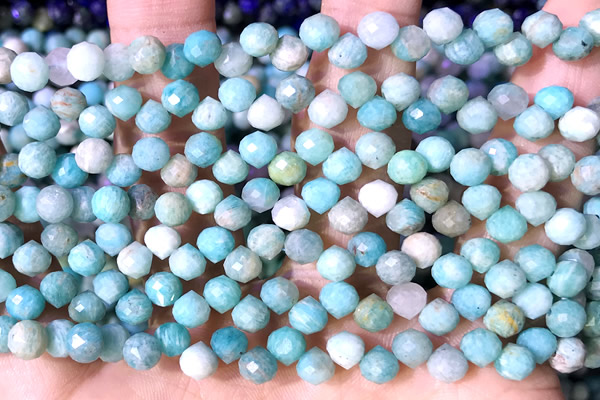 CCB1645 15 inches 6mm faceted teardrop amazonite beads