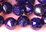 CCB1662 15 inches 6mm faceted teardrop blue goldstone beads