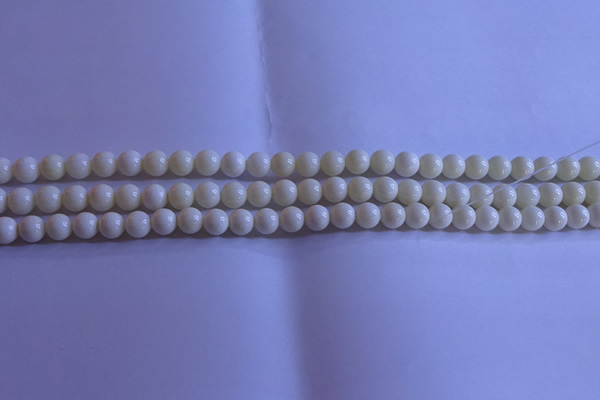 CCB300 15.5 inches 4mm round white coral beads wholesale