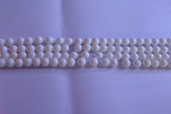 CCB401 15.5 inches 6mm round white tridacna beads wholesale