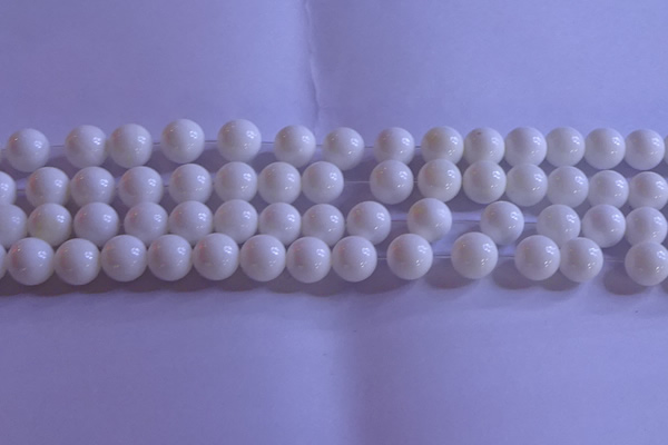 CCB403 15.5 inches 10mm round white tridacna beads wholesale