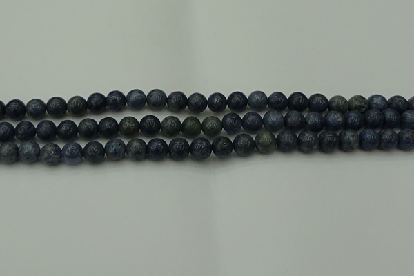 CCB451 15.5 inches 6mm round blue coral beads wholesale