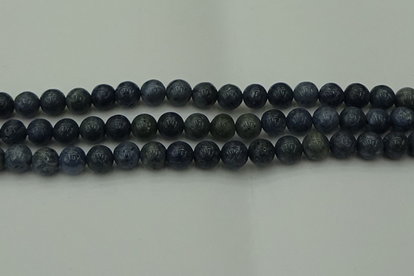 CCB452 15.5 inches 8mm round blue coral beads wholesale