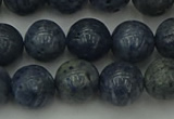 CCB453 15.5 inches 10mm round blue coral beads wholesale