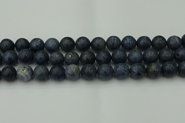 CCB456 15.5 inches 16mm round blue coral beads wholesale