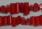 CCB53 15.5 inches 6*9mm column red coral beads Wholesale