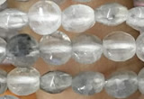 CCB533 15.5 inches 4mm faceted coin cloudy quartz beads