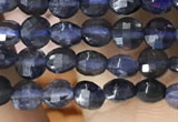 CCB546 15.5 inches 4mm faceted coin iolite gemstone beads