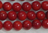 CCB55 15.5 inches 4-6mm round red coral beads Wholesale