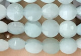 CCB552 15.5 inches 4mm faceted coin amazonite gemstone beads