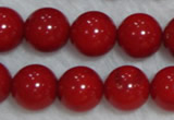 CCB57 15.5 inches 11-12mm round red coral beads Wholesale