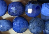 CCB623 15.5 inches 6mm faceted coin blue dumortierite beads