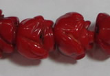 CCB63 15.5 inches 13mm rose shape red coral beads Wholesale