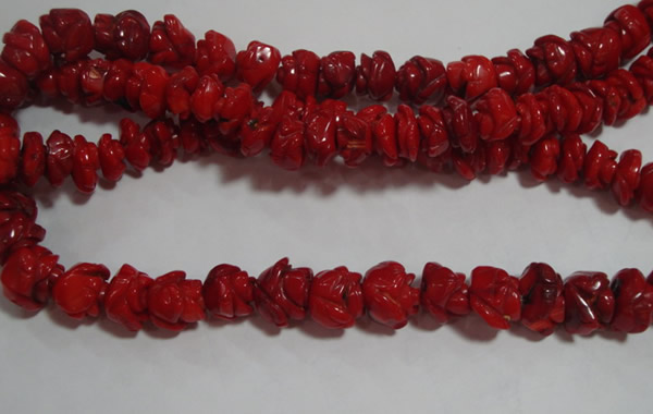 CCB63 15.5 inches 13mm rose shape red coral beads Wholesale