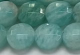 CCB681 15.5 inches 10mm faceted coin amazonite gemstone beads