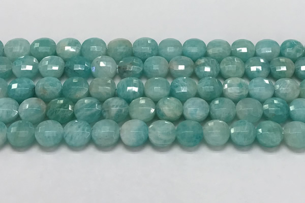 CCB681 15.5 inches 10mm faceted coin amazonite gemstone beads