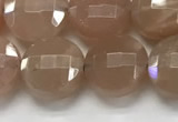 CCB683 15.5 inches 10mm faceted coin moonstone gemstone beads