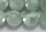 CCB688 15.5 inches 10mm faceted coin green angel skin gemstone beads