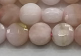 CCB704 15.5 inches 6mm faceted coin pink opal gemstone beads