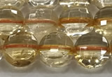 CCB723 15.5 inches 8mm faceted coin citrine gemstone beads