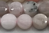 CCB724 15.5 inches 8mm faceted coin pink opal gemstone beads