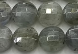 CCB726 15.5 inches 8mm faceted coin labradorite gemstone beads