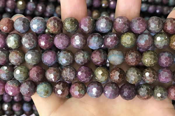 CCB791 15.5 inches 8mm faceted round jasper gemstone beads wholesale