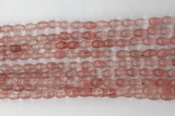 CCB801 15.5 inches 4*6mm rice cherry quartz gemstone beads wholesale