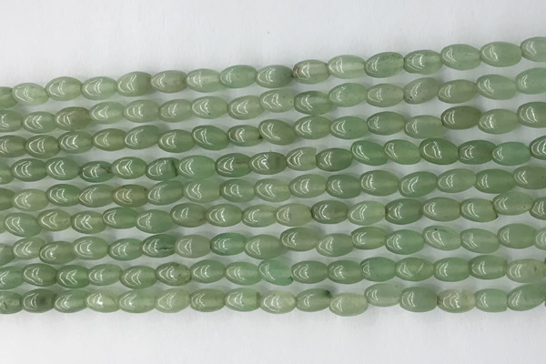 CCB805 15.5 inches 4*6mm rice green aventurine gemstone beads wholesale