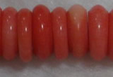 CCB81 15.5 inches 5*13mm roundel pale red coral beads Wholesale