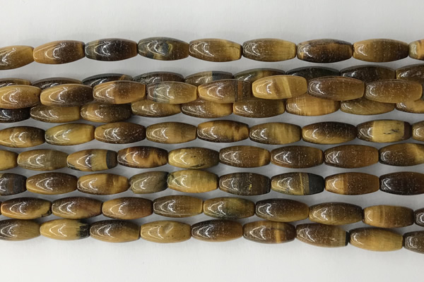 CCB815 15.5 inches 5*12mm rice yellow tiger eye beads wholesale