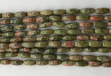 CCB816 15.5 inches 5*12mm rice unakite gemstone beads wholesale