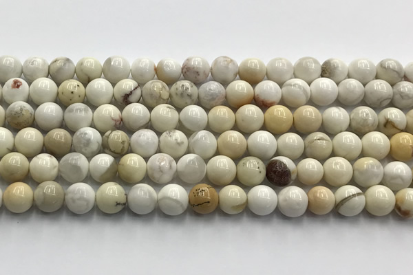 CCB820 15.5 inches 8mm round ivory jasper gemstone beads wholesale