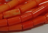 CCB83 15.5 inches 5*10mm column orange coral beads Wholesale