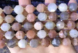 CCB857 15.5 inches 11*12mm faceted moonstone beads wholesale