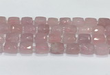 CCB888 11*15mm-12*16mm faceted cuboid rose quartz beads wholesale