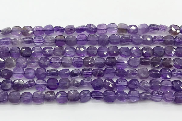 CCB900 15.5 inches 6*6mm faceted square amethyst beads