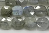 CCB901 15.5 inches 6*6mm faceted square labradorite beads