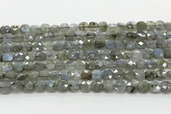 CCB901 15.5 inches 6*6mm faceted square labradorite beads