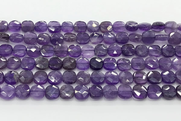 CCB902 15.5 inches 8*8mm faceted square amethyst beads