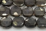 CCB908 15.5 inches 8*8mm faceted square smoky quartz beads