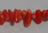 CCB91 15.5 inch 4*11mm irregular branch pale red coral chip beads