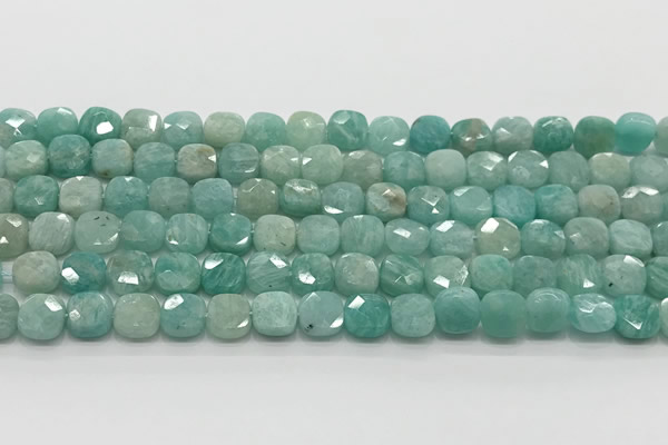 CCB910 15.5 inches 8*8mm faceted square amazonite beads