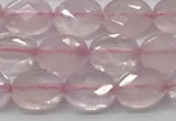 CCB915 15.5 inches 6*8mm faceted oval rose quartz beads