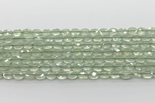 CCB916 15.5 inches 6*8mm faceted oval prehnite beads