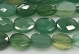 CCB918 15.5 inches 6*8mm faceted oval green agate beads