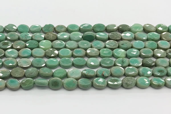 CCB926 15.5 inches 6*8mm faceted oval grass agate beads