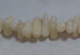 CCB93 15.5 inch 4*11mm irregular branch white coral chip beads