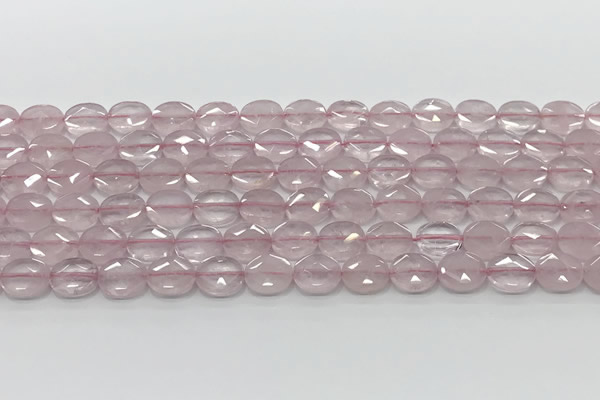 CCB930 15.5 inches 8*10mm faceted oval rose quartz beads