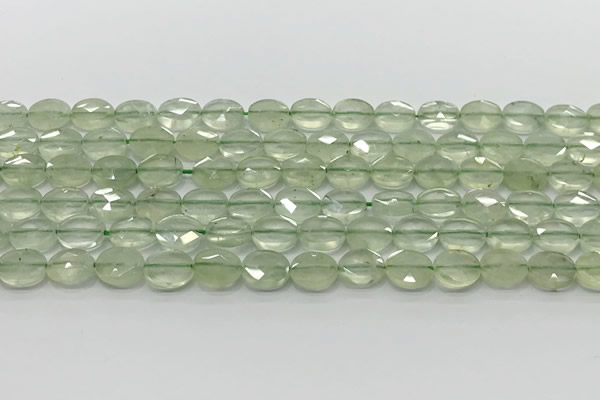 CCB936 15.5 inches 8*10mm faceted oval prehnite beads